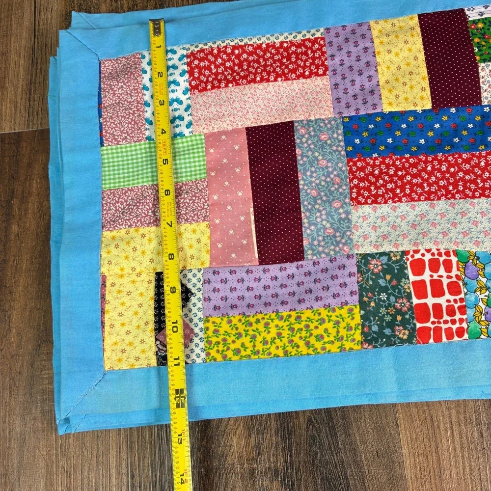 Handmade Quilted Patchwork Placemats Set of 6 Multicolor Floral Blue Farmhouse